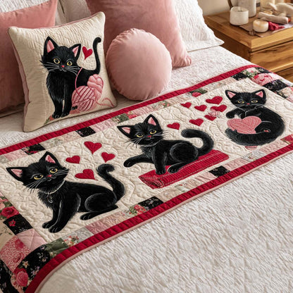 Love Purr Magic Quilted Bed Runner NCU0NT11649