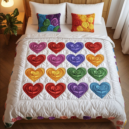 Love Spectrum 3-Piece Quilted Bedding Set NCU0NT3212