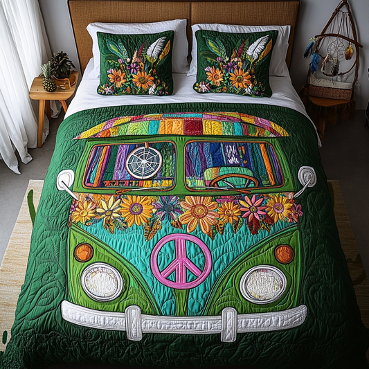 Love Van 3-Piece Quilted Bedding Set NCU0DK7650