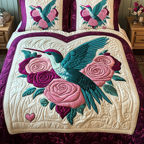 Love Wings 3-Piece Quilted Bedding Set NCU0VH1626