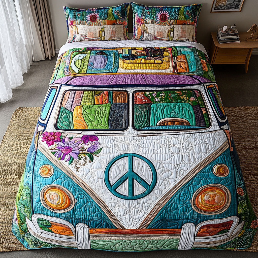 Love and Adventure 3-Piece Quilted Bedding Set NCU0PT4027