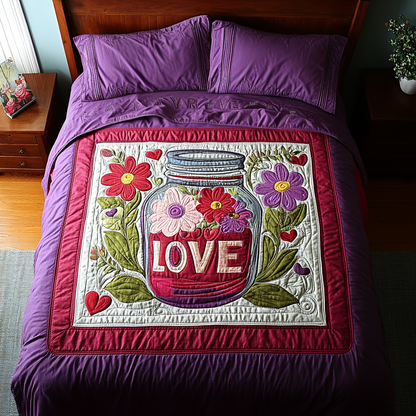 Love in Full Bloom 3-Piece Quilted Bedding Set NCU0TL2364
