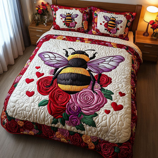 Love in the Wild 3-Piece Quilted Bedding Set NCU0NT2640