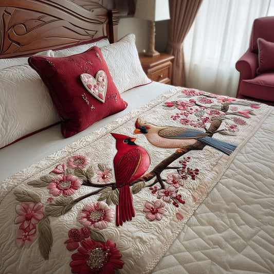 Lovebird Harmony Quilted Bed Runner NCU0PT10846