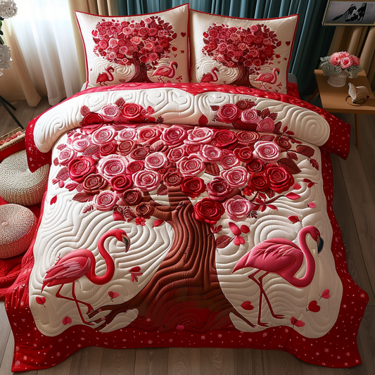 Lovebird Haven 3-Piece Quilted Bedding Set NCU0DV2388