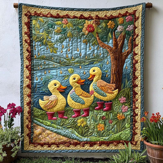 Lovely Duck Meadow Quilted Blanket NCU0NT8256