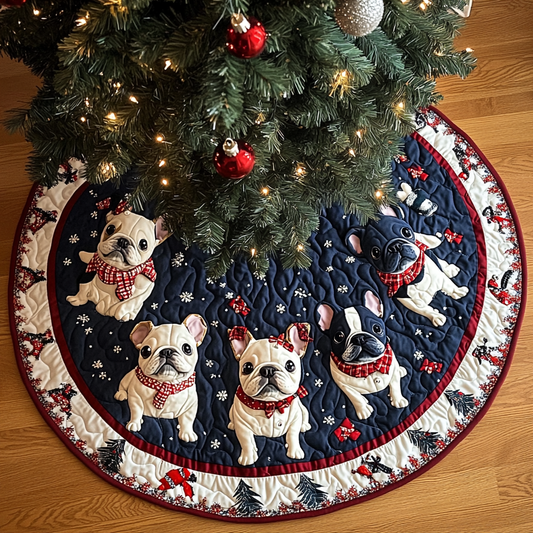 Lovely French Bulldog Christmas Quilted Tree Skirt NCU0DK10776
