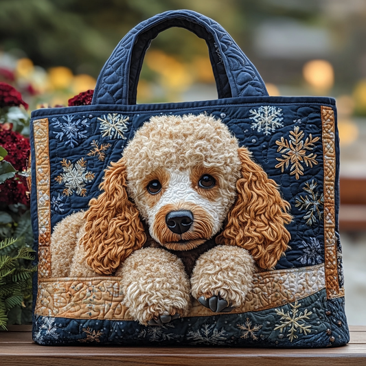Lovely Poodle Quilted Tote Bag NCU0DK10118
