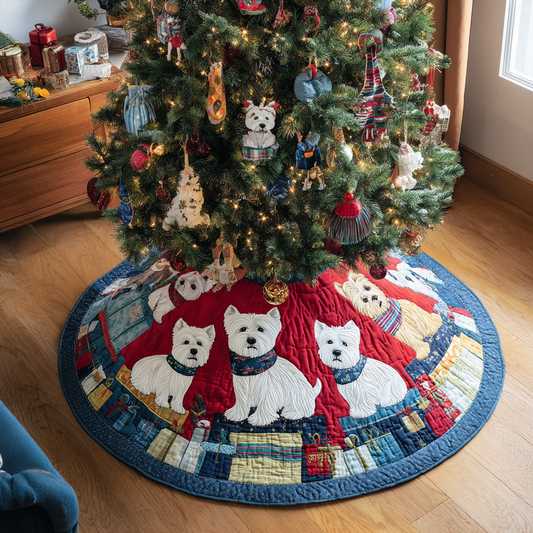 Lovely West Highland Terrier Christmas Quilted Tree Skirt NCU0DK10826