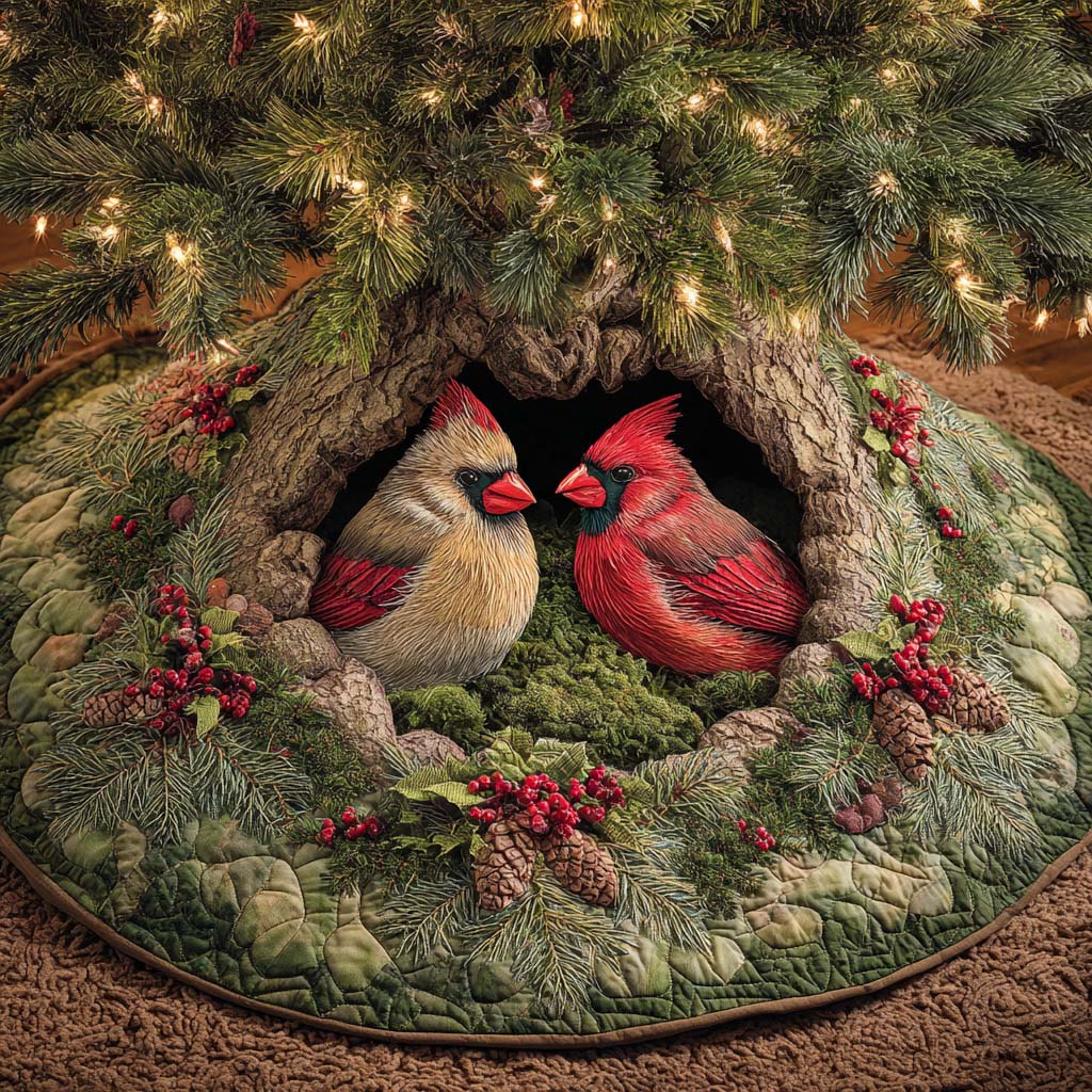 Lovers in the Snow Quilted Tree Skirt NCU0XD1682