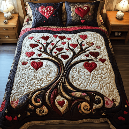 Loving Branches 3-Piece Quilted Bedding Set NCU0TH2495