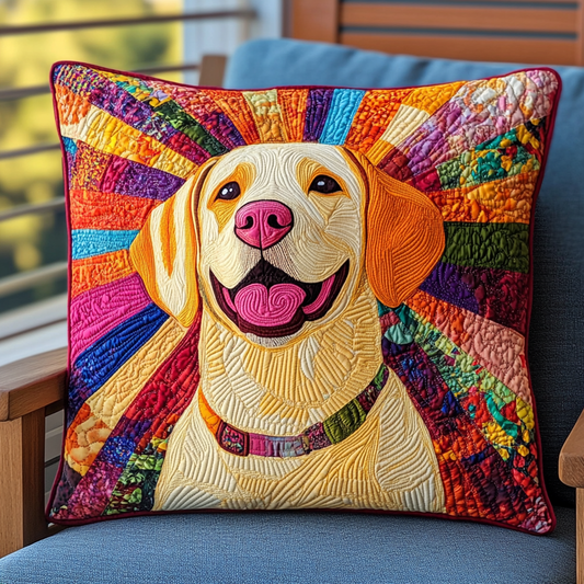 Loving Colorful Labrador Quilted Pillow Case NCU0PD721