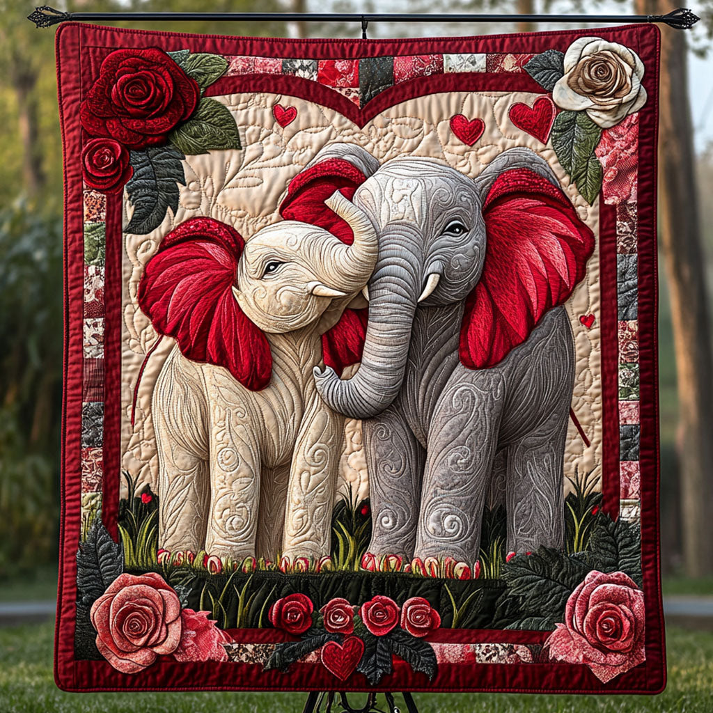 Loving Elephant Quilted Blanket NCU0NT2782