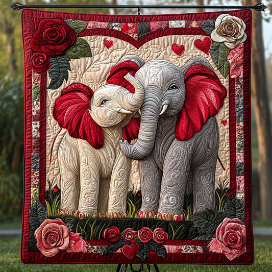 Loving Elephant Quilted Blanket NCU0NT2782