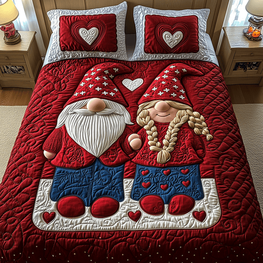 Loving Gnome 3-Piece Quilted Bedding Set NCU0TH2471