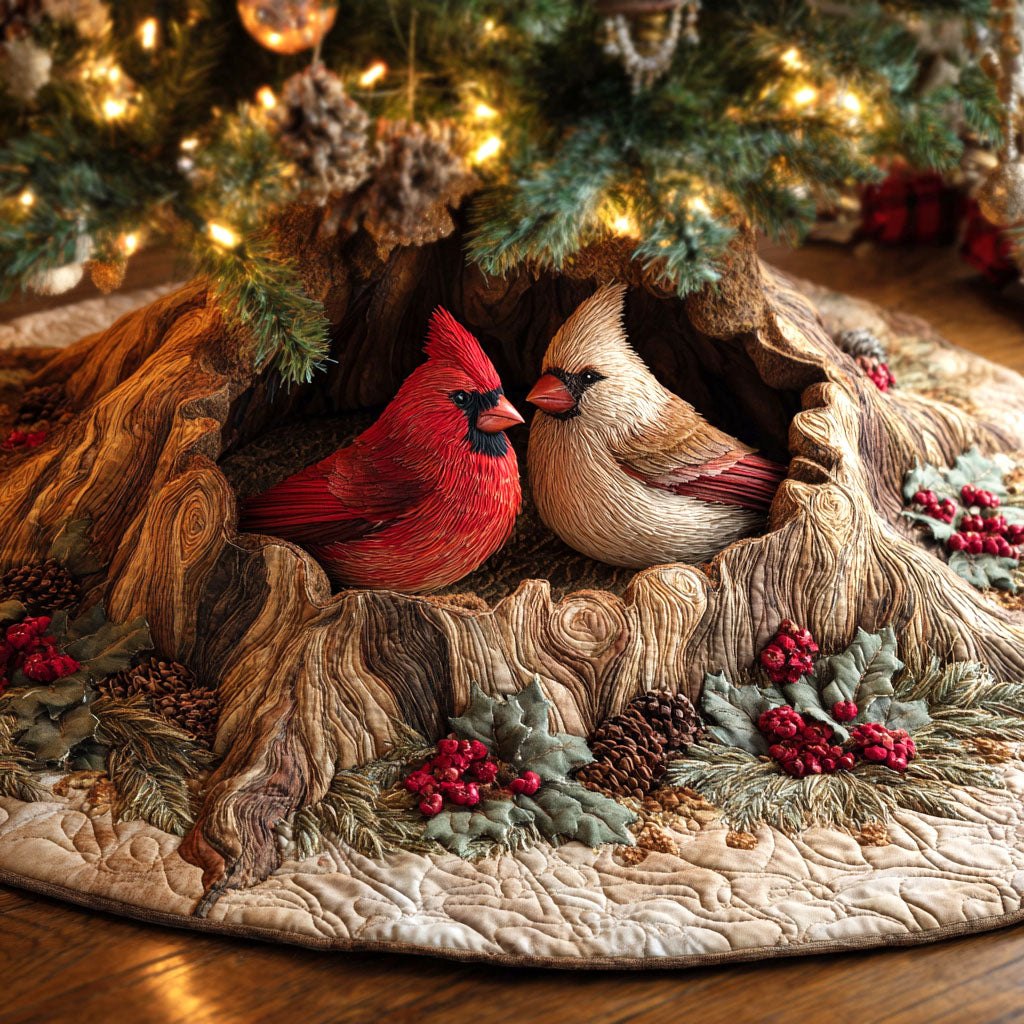 Loving Pair Christmas Quilted Tree Skirt NCU0TV1166