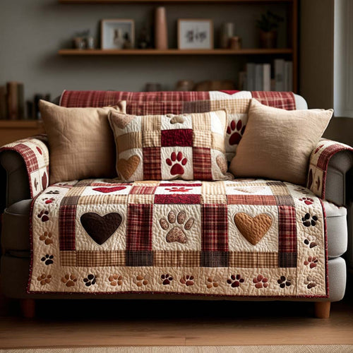 Loving Paw Trails Quilted Sofa Cover NCU0NT11731