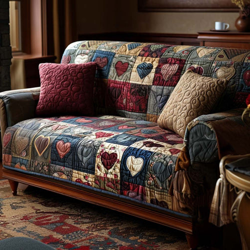 Loving Shapes Quilted Sofa Cover NCU0NT11529
