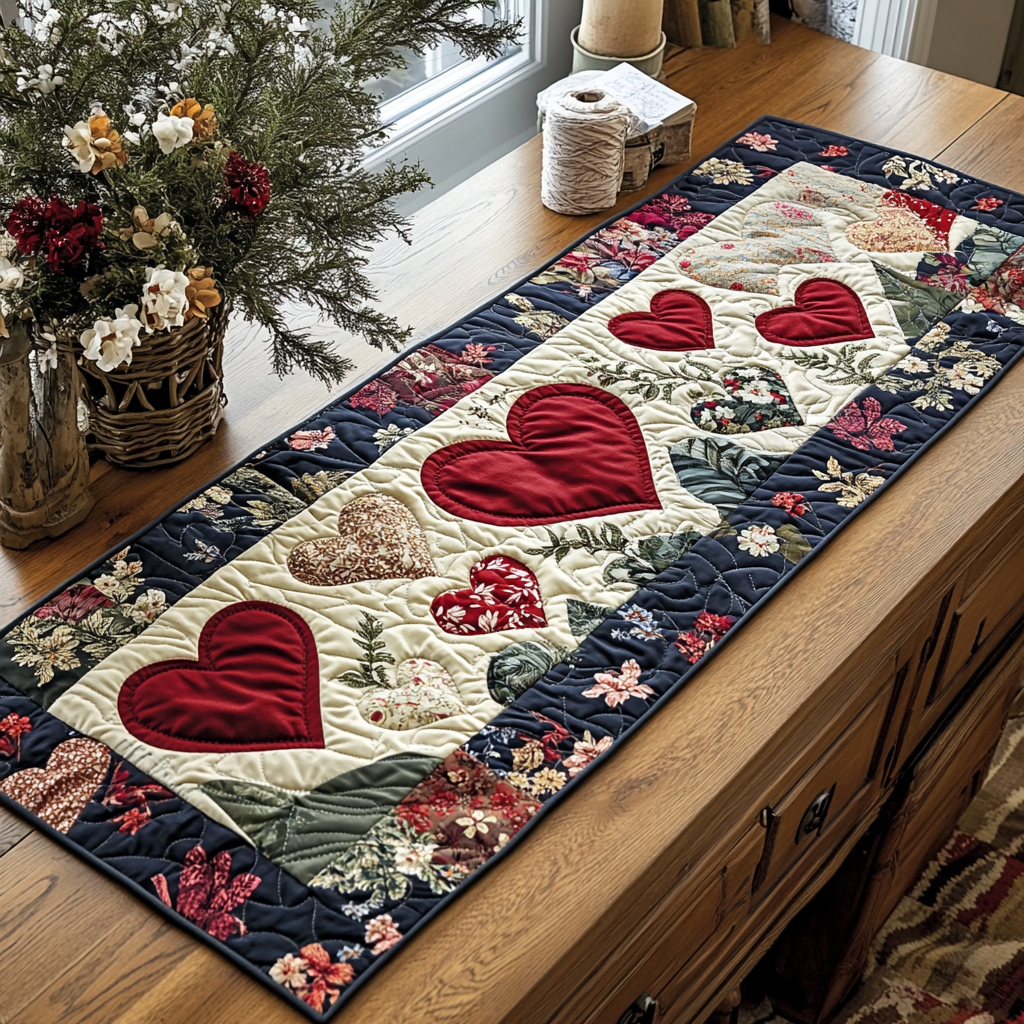 Loving Stitches Quilted Table Runner NCU0DK4142