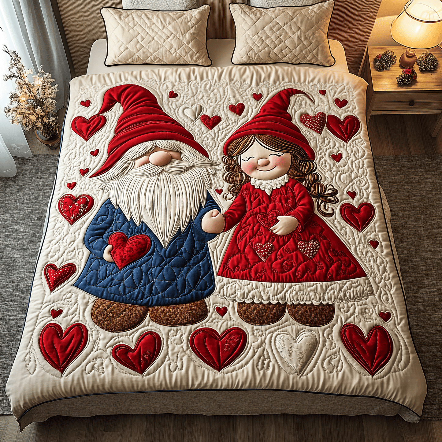 Loving Whimsy 3-Piece Quilted Bedding Set NCU0TH2466