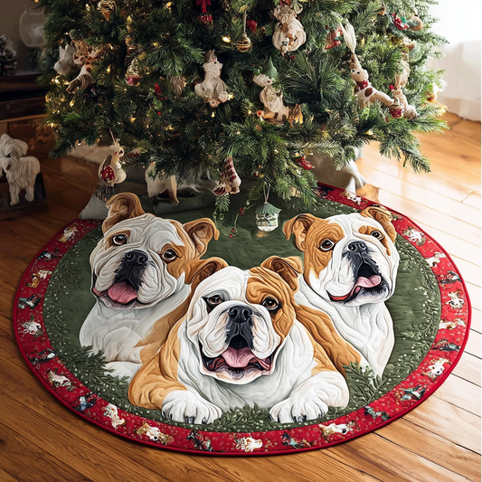 Loyal Bulldog Christmas Quilted Tree Skirt NCU0DK10772