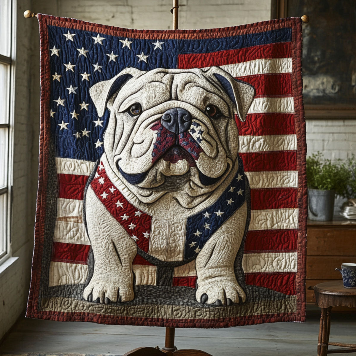 Loyal Bulldog Quilted Blanket NCU0PT2820