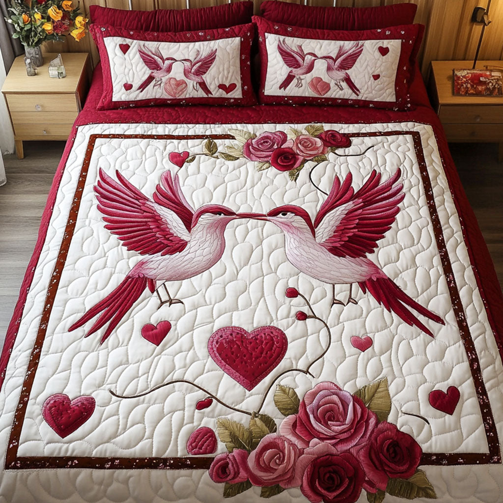 Loyal Hearts 3-Piece Quilted Bedding Set NCU0NT2660 – Vantique
