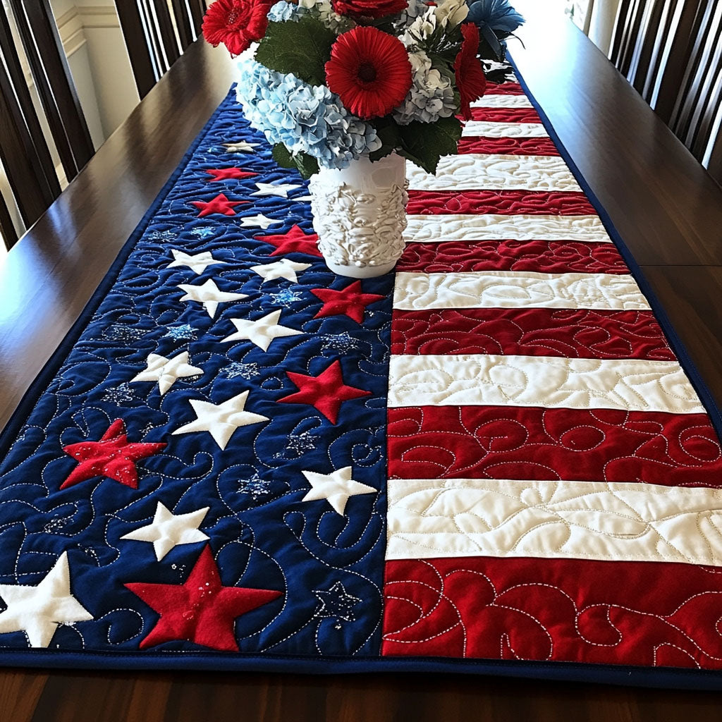 Loyal Hearts Quilted Table Runner NCU0NT7423