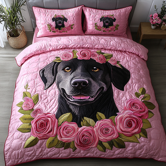 Loyal Labrador 3-Piece Quilted Bedding Set NCU0DK9929