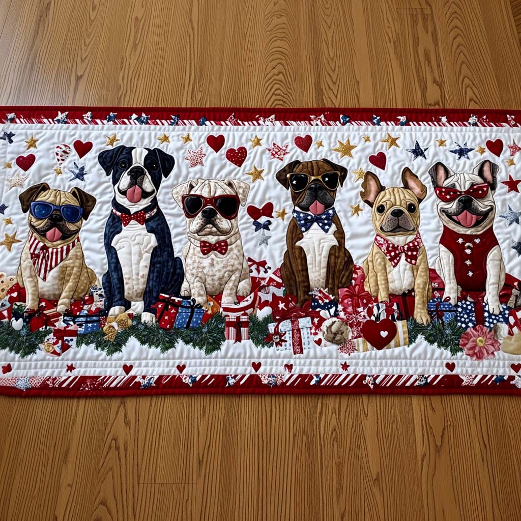 Loyal Paw Parade Quilted Table Runner NCU0NT8174