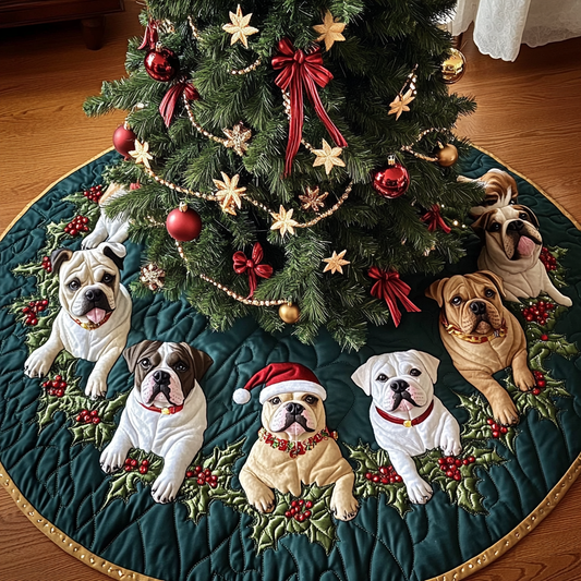 Loyal Pitbull Christmas Quilted Tree Skirt NCU0DK10765