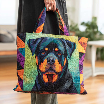 Loyal Rottweiler Charm Quilted Tote Bag NCU0NT9102