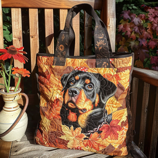 Loyal Rottweiler Quilted Tote Bag NCU0PT8972
