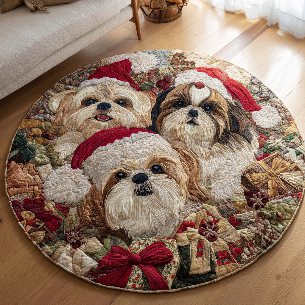 Loyal Shih Tzu Quilted Round Mat NCU0HH1099