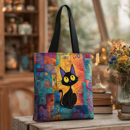 Lucky Cat Tote Quilted Tote Bag NCU0NT9110