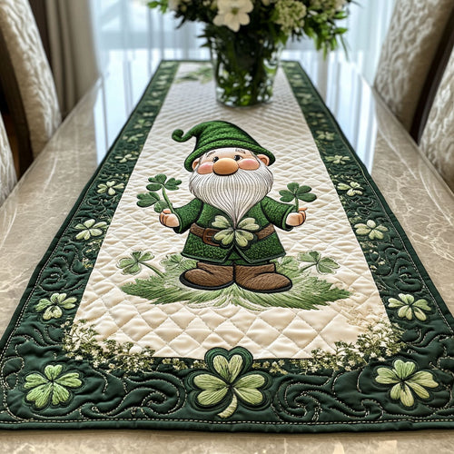 Lucky Charm Gnome Quilted Table Runner NCU0NT3248