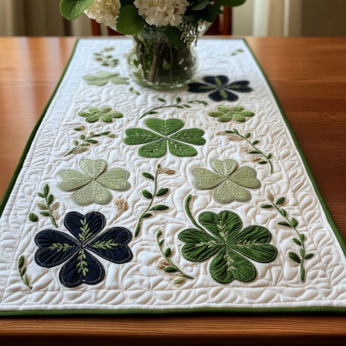 Lucky Clover Charm Quilted Table Runner NCU0NT3351