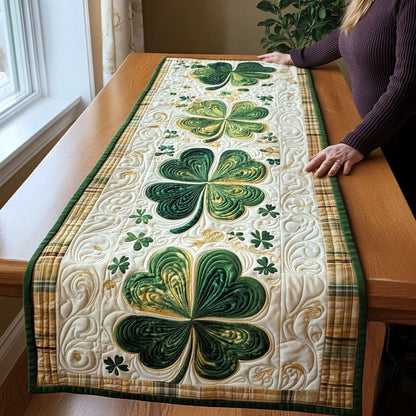 Lucky Cloverland Bliss Quilted Table Runner NCU0PT3666