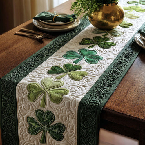 Lucky Emerald Quilted Table Runner NCU0NT12049