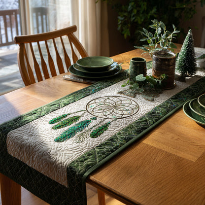 Lucky Feather Circle Quilted Table Runner NCU0PT11276