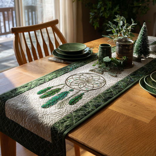 Lucky Feather Circle Quilted Table Runner NCU0PT11276