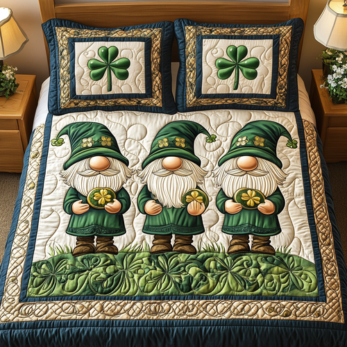 Lucky Gnome Haven 3-Piece Quilted Bedding Set NCU0TL2228