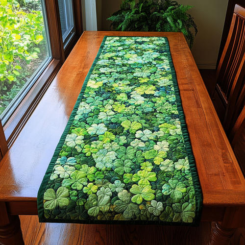 Lucky Greens Quilted Table Runner NCU0DK8879