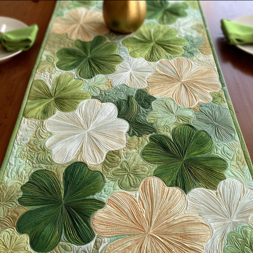 Lucky Greens Quilted Table Runner NCU0NT12050