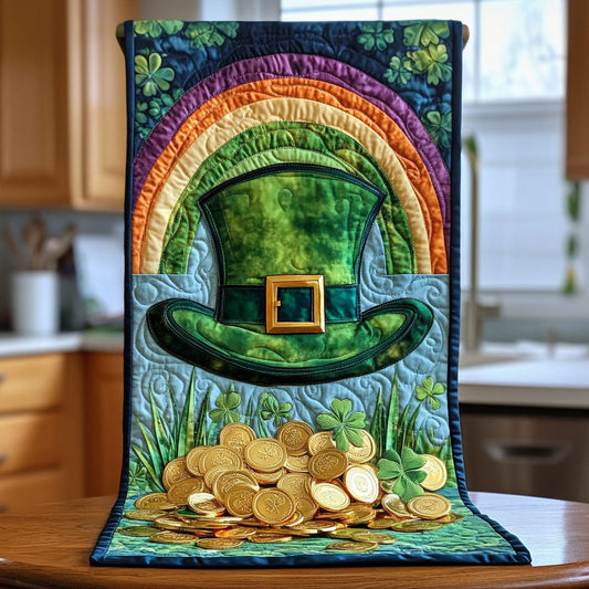 Lucky Hat n Rainbow Quilted Table Runner NCU0PT3277