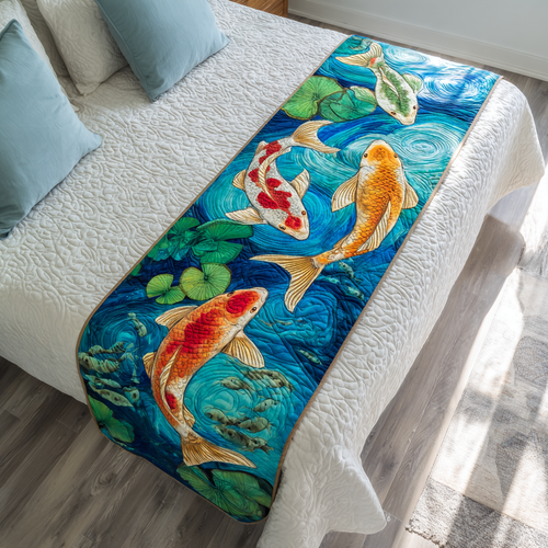 Lucky Koi Quilted Bed Runner NCU0DK9969