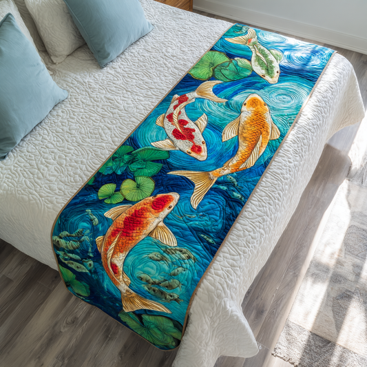 Lucky Koi Quilted Bed Runner NCU0DK9969