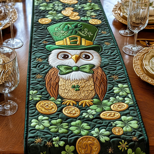 Lucky Owl Quilted Table Runner NCU0VH2545