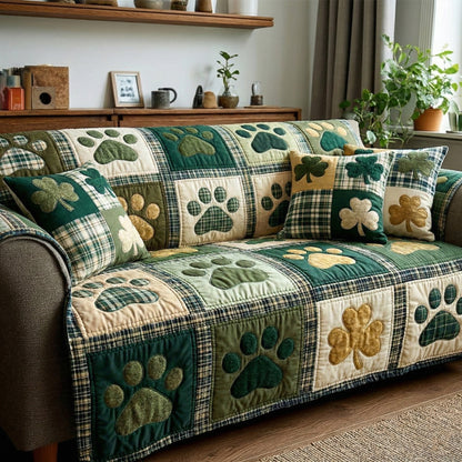 Lucky Paws Patchwork Quilted Sofa Cover NCU0NT12215