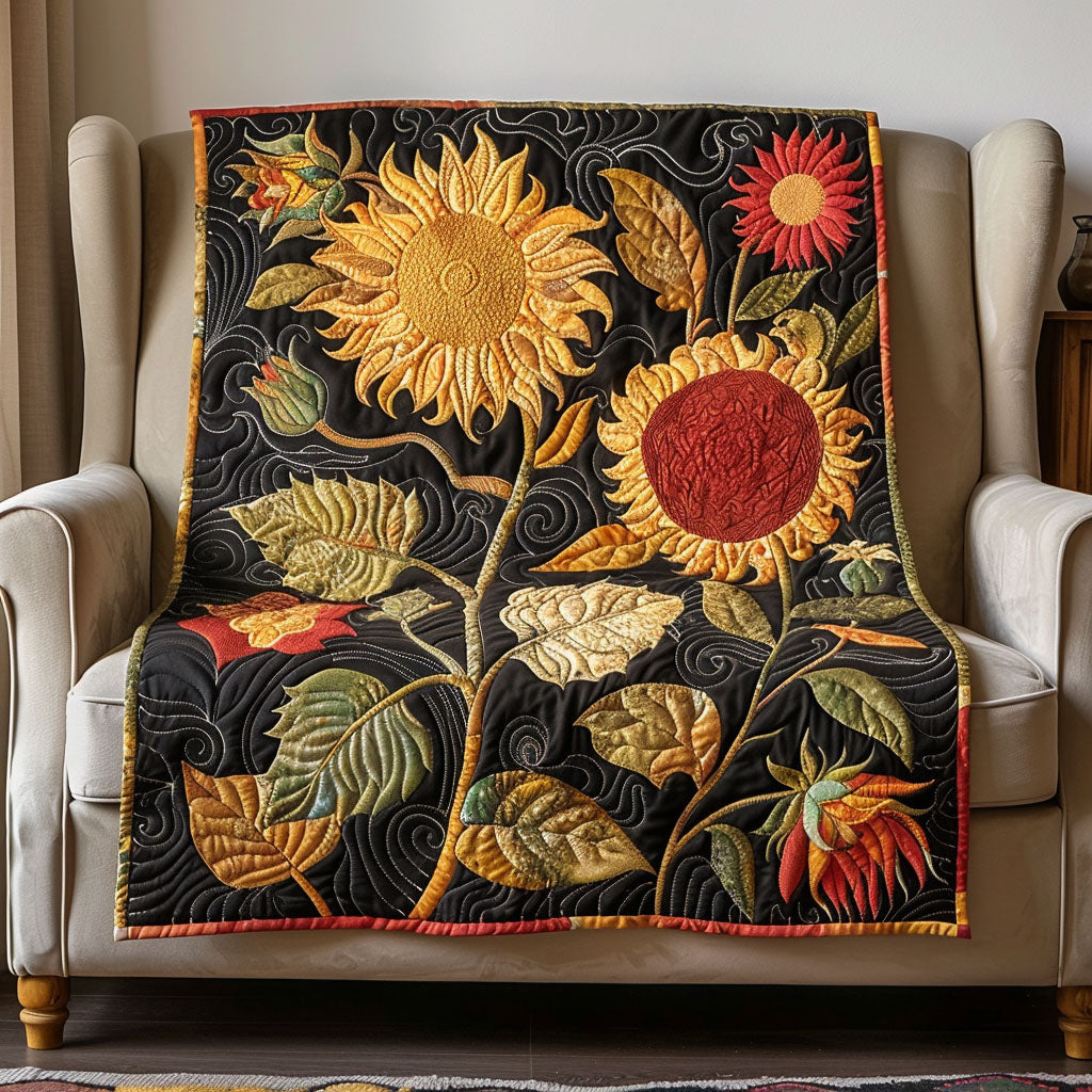 Luminous Sunflower Quilted Blanket NCU0TL456 – Vantique